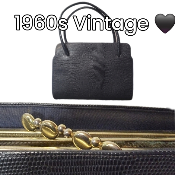 1960s Vintage Lizard Skin Embossed Bag - Picture 1 of 9